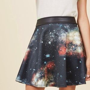 Galaxy Print Skater Skirt